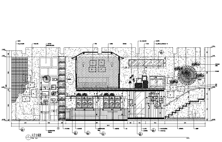 珠海胡桃里音乐餐厅效果图+软装+施工图CAD+PDF-大厅立面图2