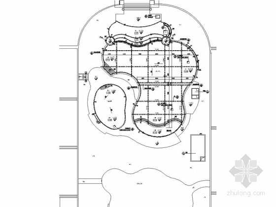 小型泳池平面设计图资料下载-U型景观泳池结构施工图