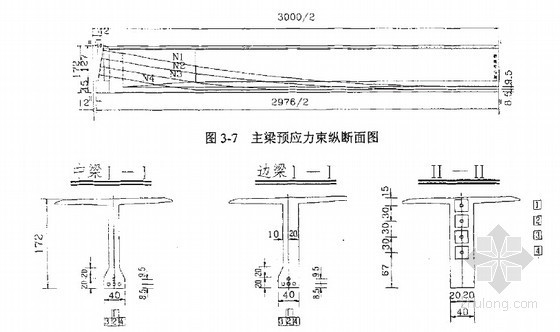 简支梁桥毕业论文汇编1927页22篇（硕士论文 博士论文）-梁预应力束横断面图