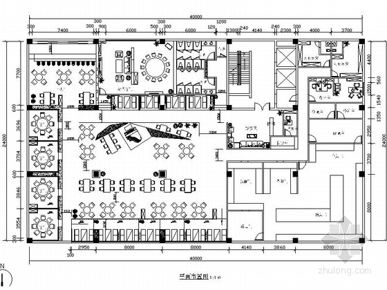 某酒店雅致包间装修图资料下载-[原创]低调雅致西餐厅设计CAD施工图
