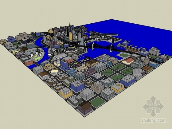 城市规划下载资料下载-城市规划建筑SketchUp模型下载