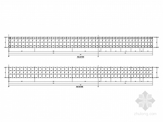 [浙江]双层空间网架结构广场结构施工图-网架上、下弦平面图 