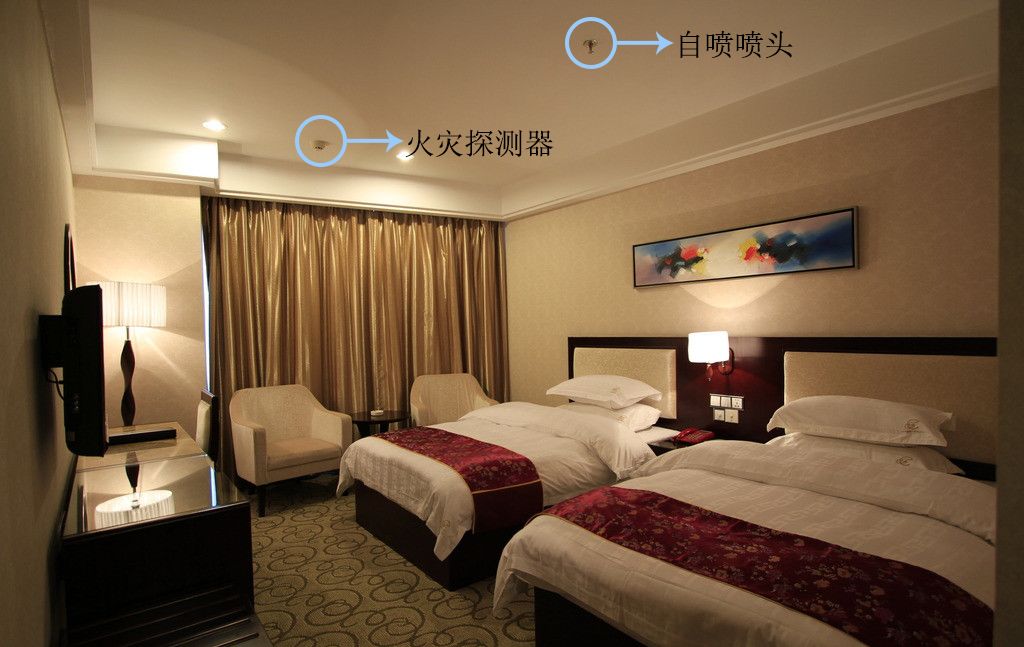 湿式系统喷头可选择边墙型喷头,直立型喷头,下垂型喷头;干式系统可
