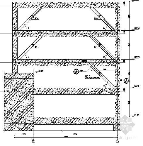 钢结构楼承板链接节点资料下载-框架核心筒办公楼钢斜撑节点构造详图