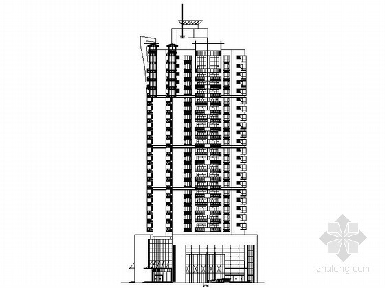 高层商住楼建筑方案图资料下载-某二十五层商住楼建筑方案图