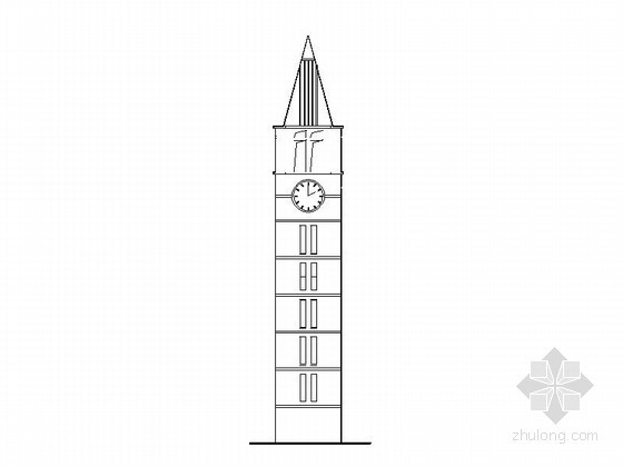 钟鼓楼建筑资料下载-[重庆]某星光学校七层钟楼建筑初步图