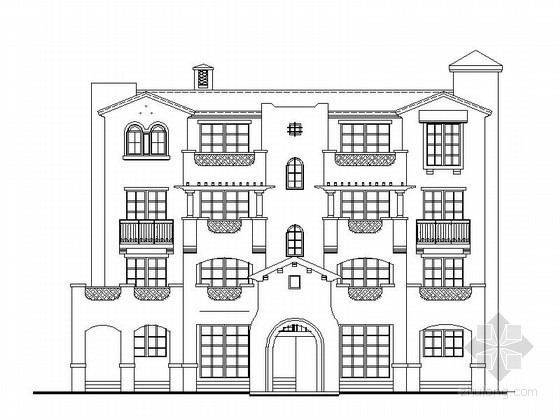 别墅建筑节能设计资料下载-[重庆]某四层西班牙式BG型花园洋房建筑施工图（含建筑节能模型）