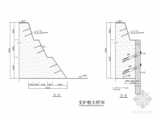 钢管支护桩施工方案资料下载-支护桩大样