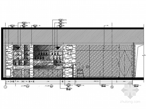 [福建]国际游艇会所西餐厅装修施工图（含效果）立面图 