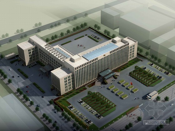 医院一楼大厅3D模型资料下载-政府办公楼3D模型下载
