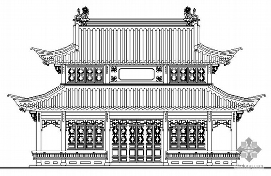 三江营湿地公园施工图资料下载-某古建三江阁建筑施工图