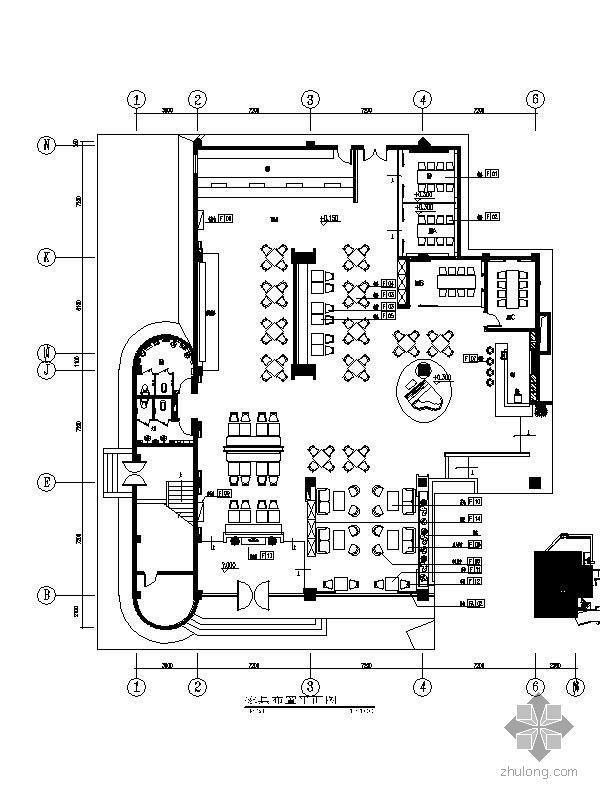 西餐厅室内设计施工图资料下载-[河南]旅游酒店西餐厅施工图