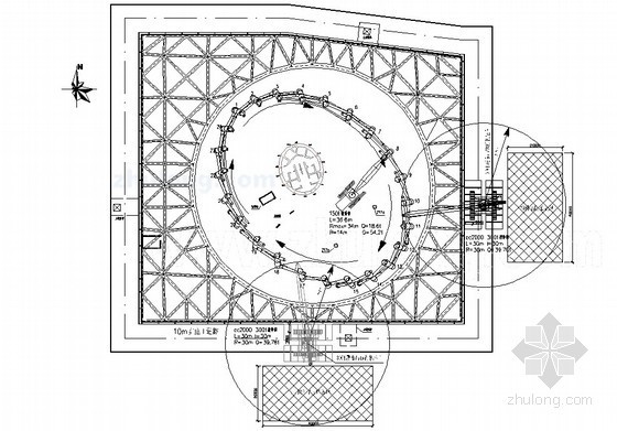 [广州]610m电视塔钢结构安装施工组织设计（鲁班奖，砼核心筒和钢结构外筒） -第一阶段施工总平面布置图 
