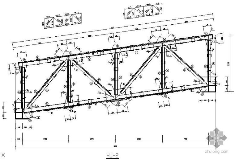 12m跨钢箱梁桥资料下载-某12m皮带通廊桥架节点构造详图