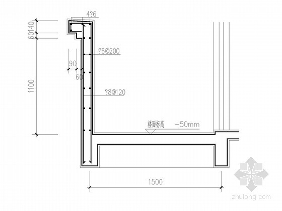 住宅阳台剖面设计资料下载-常用住宅阳台剖面节点构造详图