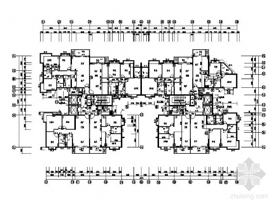 [深圳南山区]某十八层底商、顶层复式高层住宅楼建筑施工图-2#住宅标准层平面图