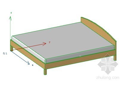 花边枕头3d模型资料下载-双人床02 ArchiCAD模型