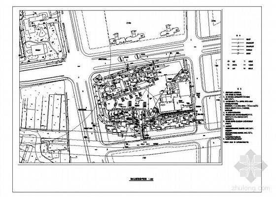 室外给排水总平面图资料下载-某小区室外给排水及消防总平面图