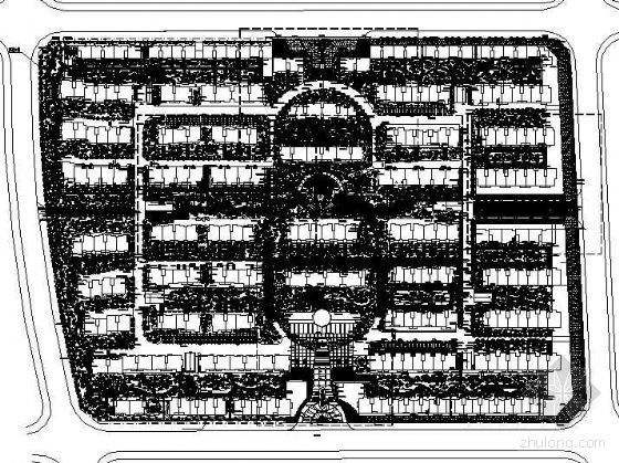 小区景观CAD平面资料下载-小区景观植物配置平面