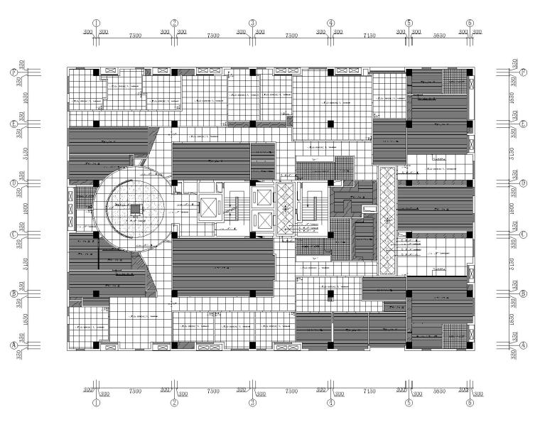 [天津]泰宇集团六层办公室装修施工图+效果图-7六层地坪平面图