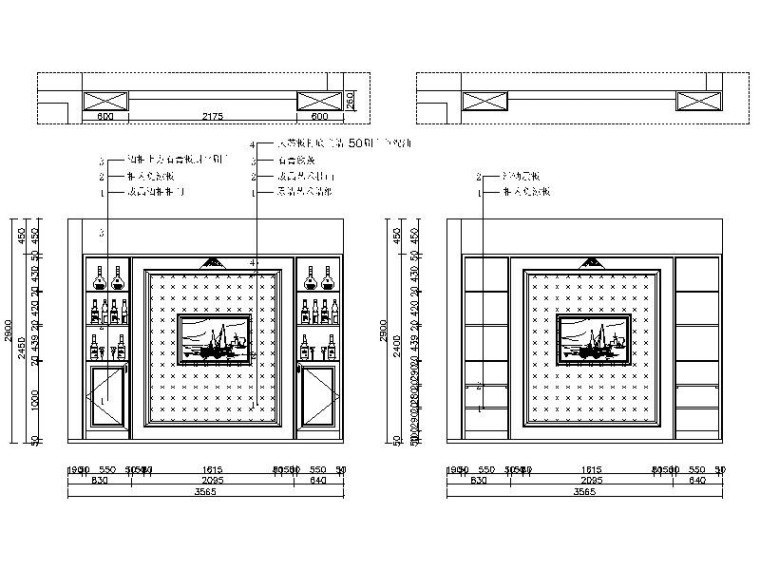 [湖南]简约欧式温馨三居室样板房室内设计施工图（含效果图）-[湖南]简约欧式温馨三居室样板房室内设计立面图