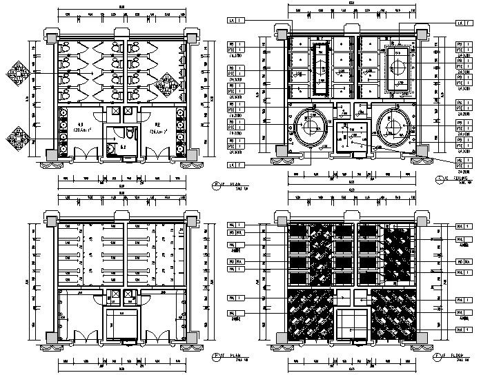 [内蒙古]高贵奢华酒店设计施工图（附效果图）-平面、顶面、立面及索引图