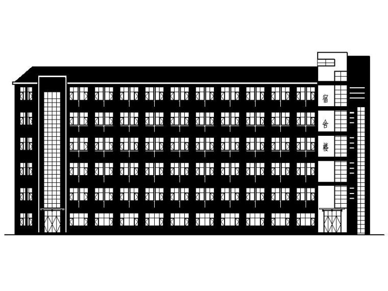 宿舍楼cad建筑施工图资料下载-[宁夏]经典学院风格中学宿舍楼建筑施工图