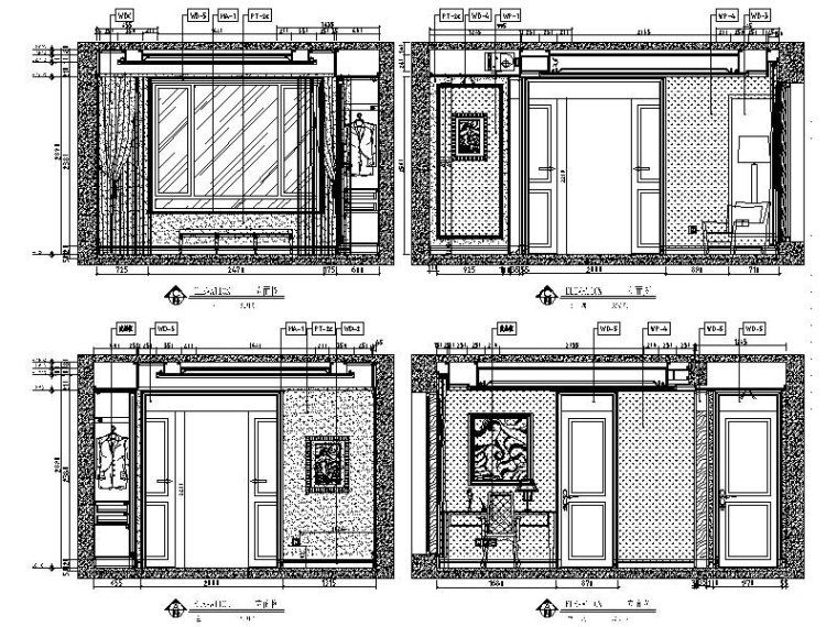 [长沙]欧式低调奢华四居室设计施工图（含效果图）-[长沙]欧式低调奢华四居室设计立面图