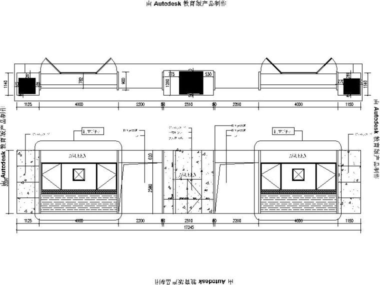 [成都]时尚珠宝展厅设计施工图（含效果图）-时尚珠宝展厅设计立面图