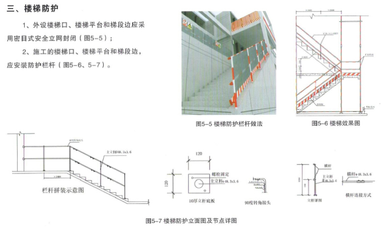 [太原]建设工程安全文明标准化管理手册（131页）-楼梯防护