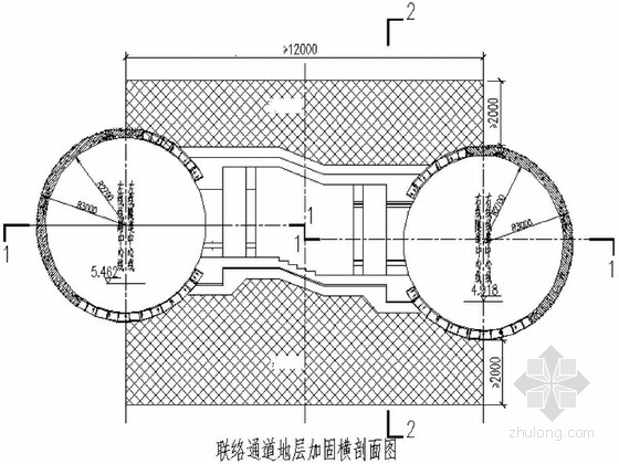 盾构区间联络通道施工方案资料下载-[湖北]地铁盾构区间联络通道结构设计图纸（冻结法）