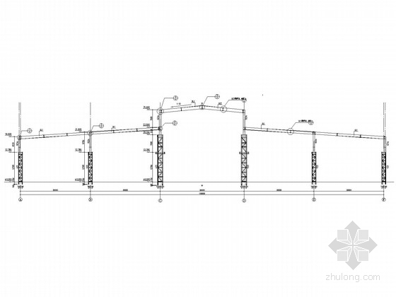 30米厂房结构资料下载-[山东]156米跨门式刚架厂房结构施工图(含建施)