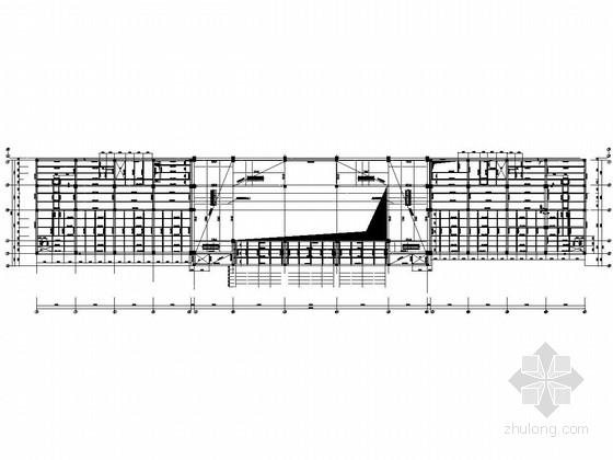 大型汽车客运站站房及站台雨棚结构设计招标图（含建筑图）-二层结构平面布置 