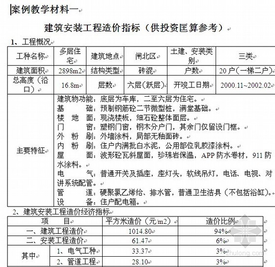 某大学工程造价资料下载-贵州某大学工程造价管理教案讲义