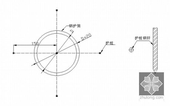 [河南]旋挖钻孔灌注桩专项施工方案（桩基后压浆）-单桩护桩示意图