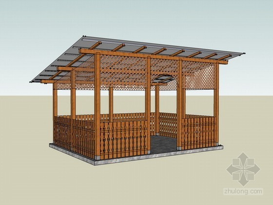 草图大师模型亭子资料下载-亭子sketchup模型下载