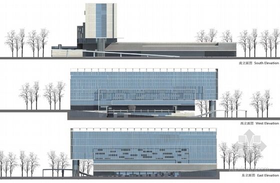 [贵州]现代风格大型客运站项目规划设计(知名国外设计集团)-现代风格大型客运站立面图
