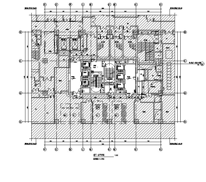 [广西]超高层核心筒知名地产办公及商业建筑审图施工图(2016年）-超高层核心筒知名地产办公及商业建筑平面图