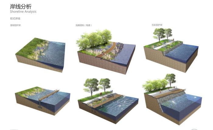 [浙江]360°环湖佛道文化生态海绵城市景观设计方案（2016最新）-岸线分析图