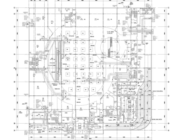 [河南]大型商场空调通风及防排烟系统设计施工图（人防设计）-地下一层通风防排烟平面图.jpg