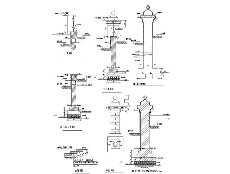 11套欧式栏杆详图设计——建筑详图-围墙设计