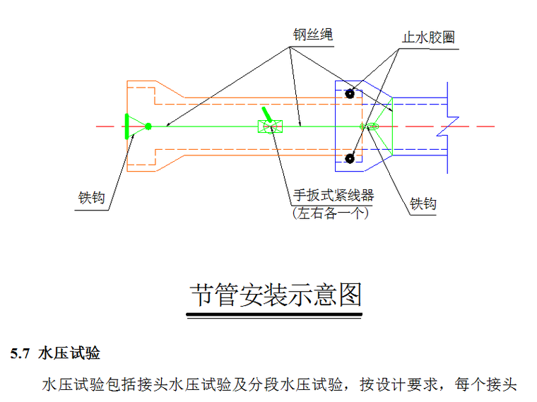 某供水改造工程施工组织设计方案（Word.75页）-节管安装示意图