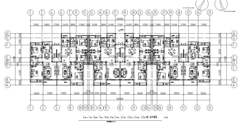 [重庆]多层现代简约中式住宅建筑设计方案文本（含CAD）-多层现代简约中式住宅建筑平面图