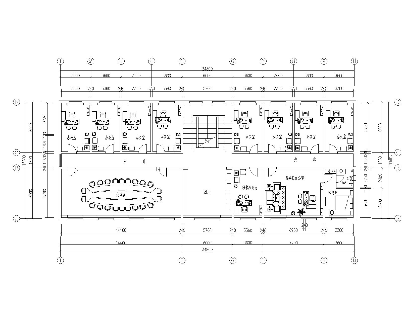 办公大楼设计cad施工图 模型