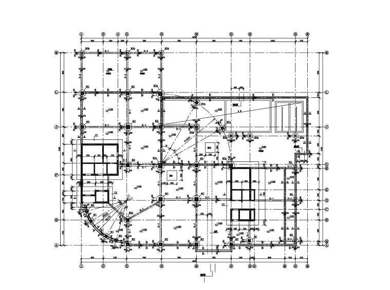 钢筋混凝土雨棚施工资料下载-[重庆]27层钢框架-钢筋混凝土筒体混合结构酒店结构施工图（CAD、40张））