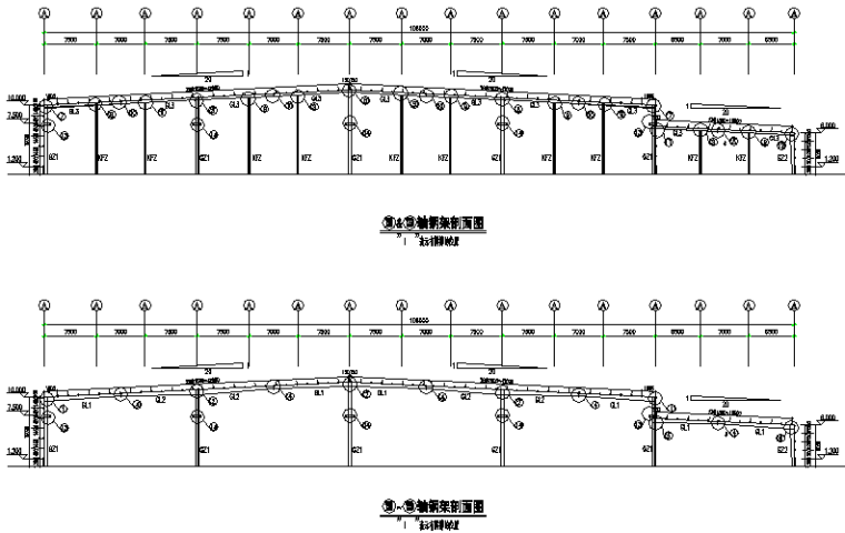 南通市华洋石材公司单山五跨门式刚架结构厂房（CAD，22张）_8