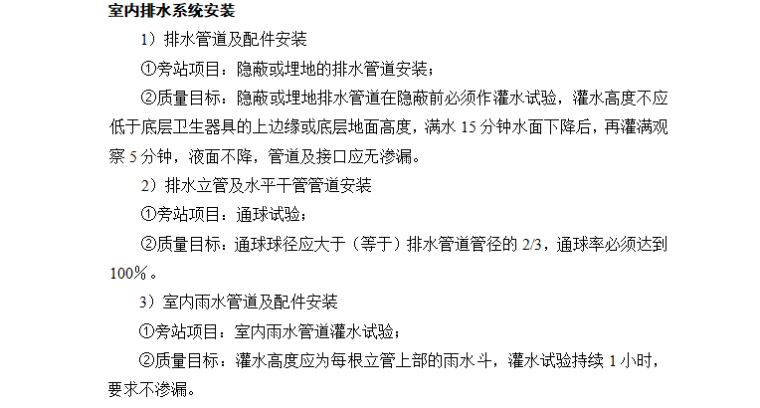 [给排水]南京化学工业园雄州经济适用房给排水监理细则（共14页）-室内排水系统安装