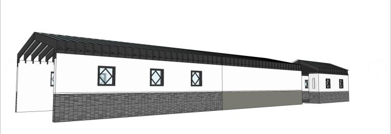 木质廊架3d模型资料下载-中式双向廊架SU模型设计