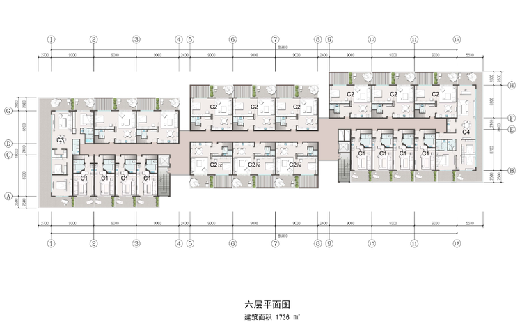 [海南]俄罗斯文化旅游综合体项目修建性详规（84页）-[海南]俄罗斯文化旅游综合体项目六层平面图