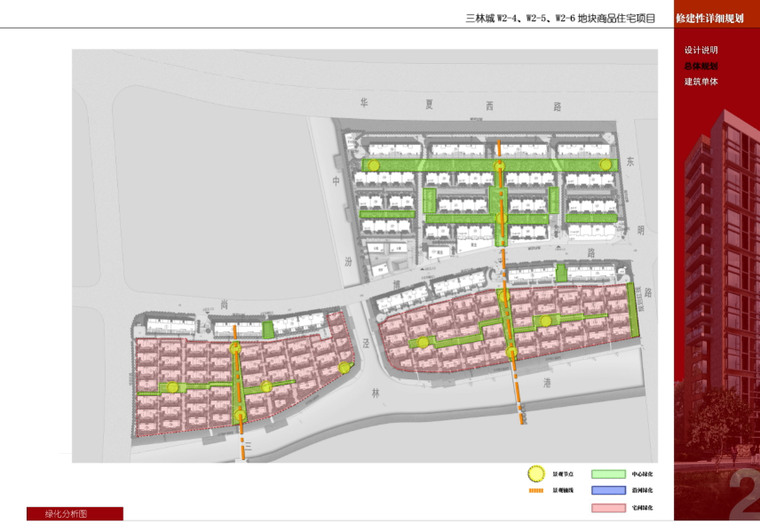 [上海]金地湾居住小区修规建筑设计方案文本-绿化分析